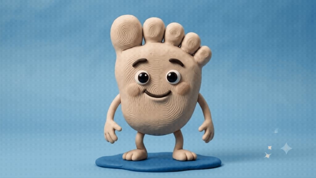 Mascote oficial do CIPMP 2026 — personagem em formato de pé simpático feito em massinha